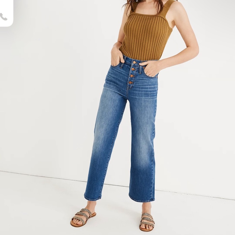 Slim wide leg crop jeans